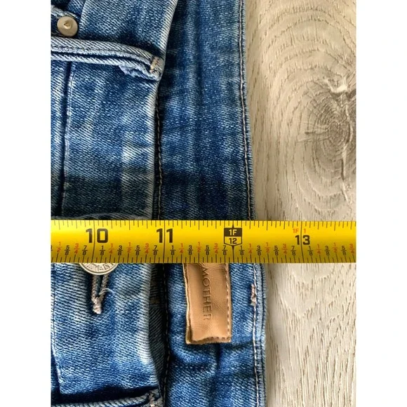 Mother High Waisted Looker High Five Distressed Skinny Jeans Blue Size 30 - Picture 10 of 12
